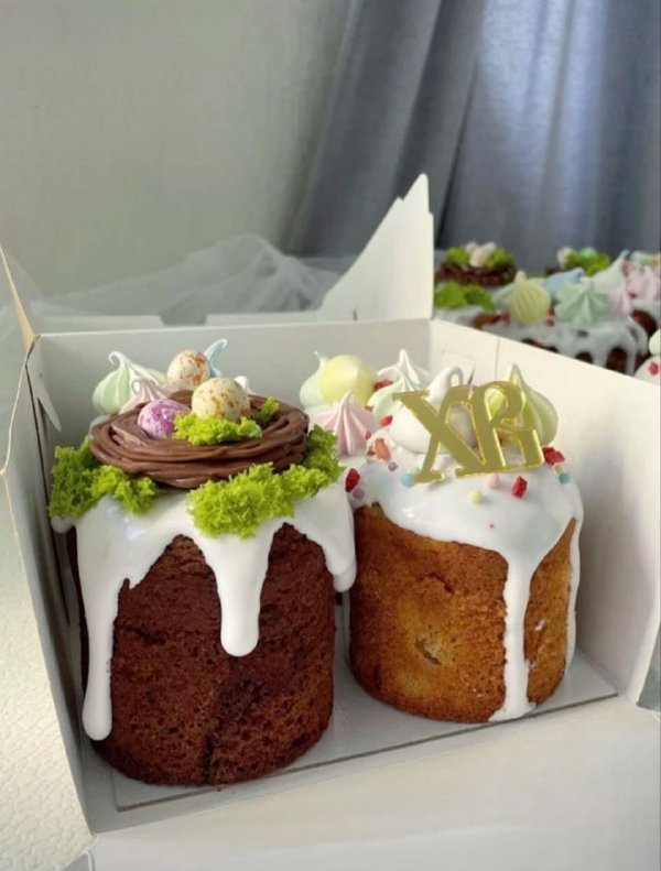 Пасхальные куличи в подарочной коробке