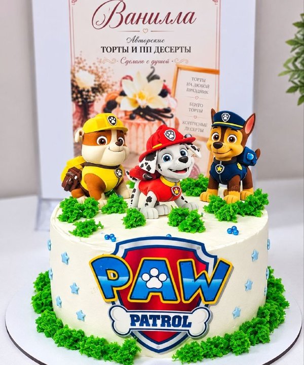 Детский торт «Щенячий патруль» ручной работы